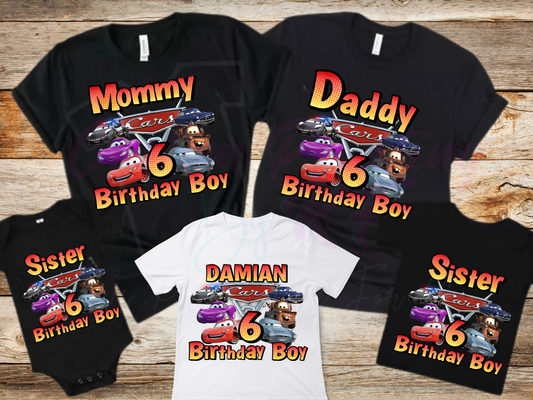 Disney Cars Birthday, Family Matching T-Shirt