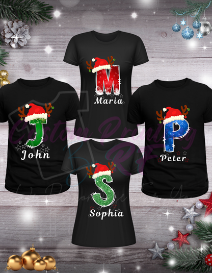 Christmas Name Custom Shirts, Personalized Family Matching Shirt