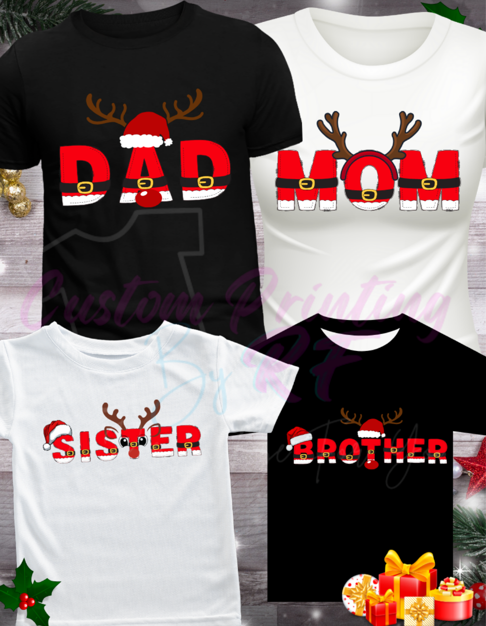 Christmas Santa Claus Family Matching Shirts, Personalized Family Matching Shirt