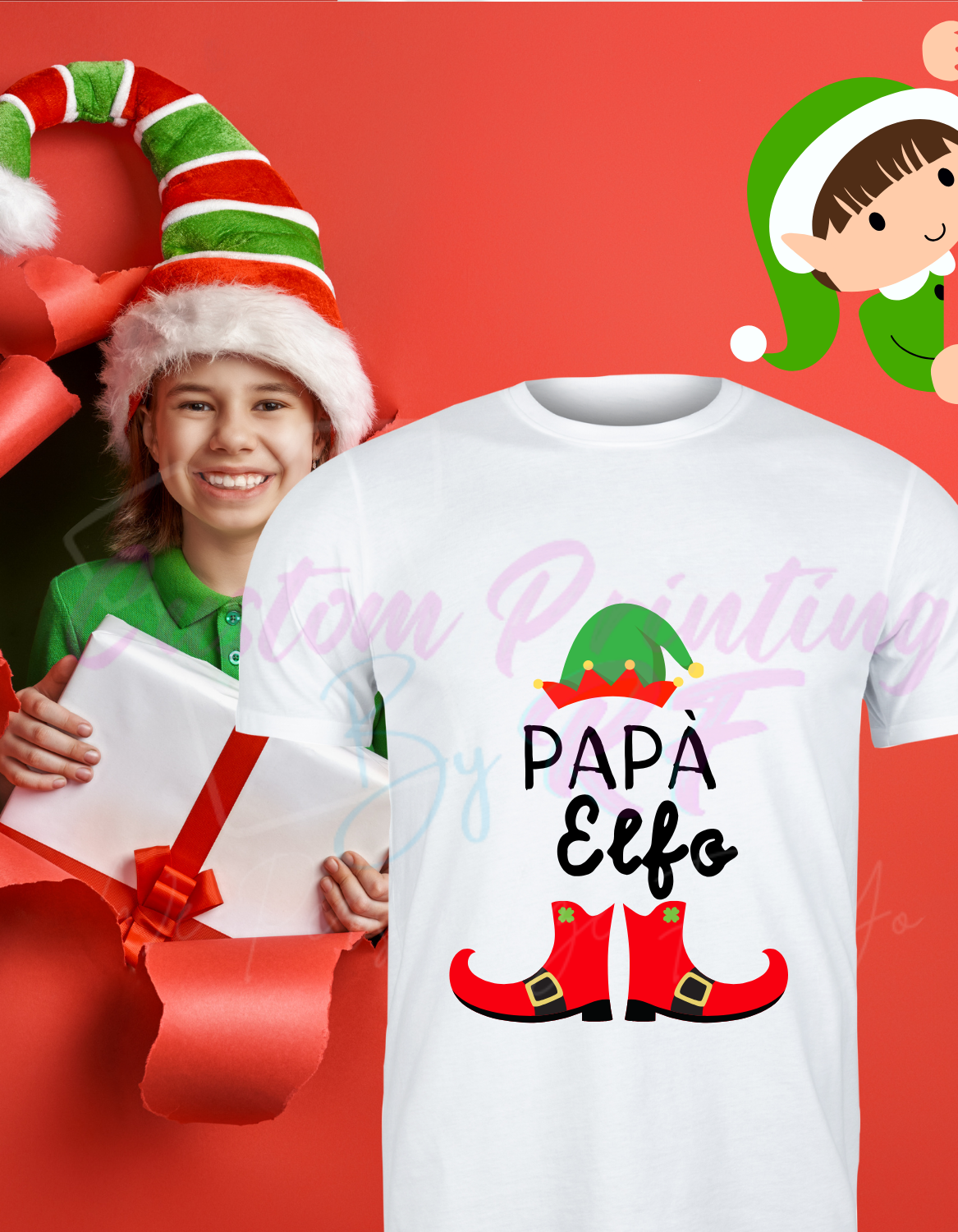 Christmas Elfo Custom Shirts, Personalized Family Matching Shirt