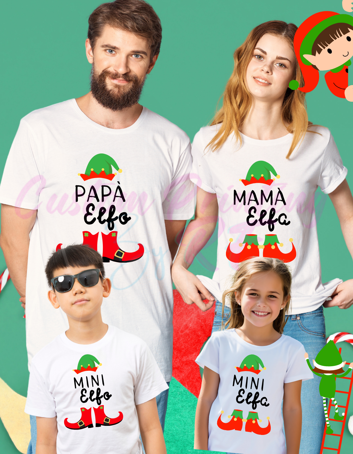 Christmas Elfo Custom Shirts, Personalized Family Matching Shirt