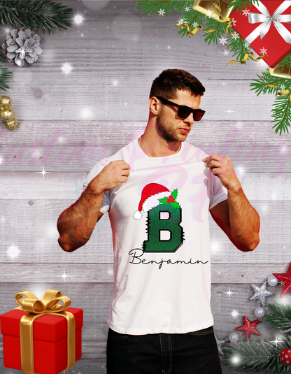 Christmas Family 2025 Santa Hat Deer Name Custom Shirts, Personalized Family Matching Shirt