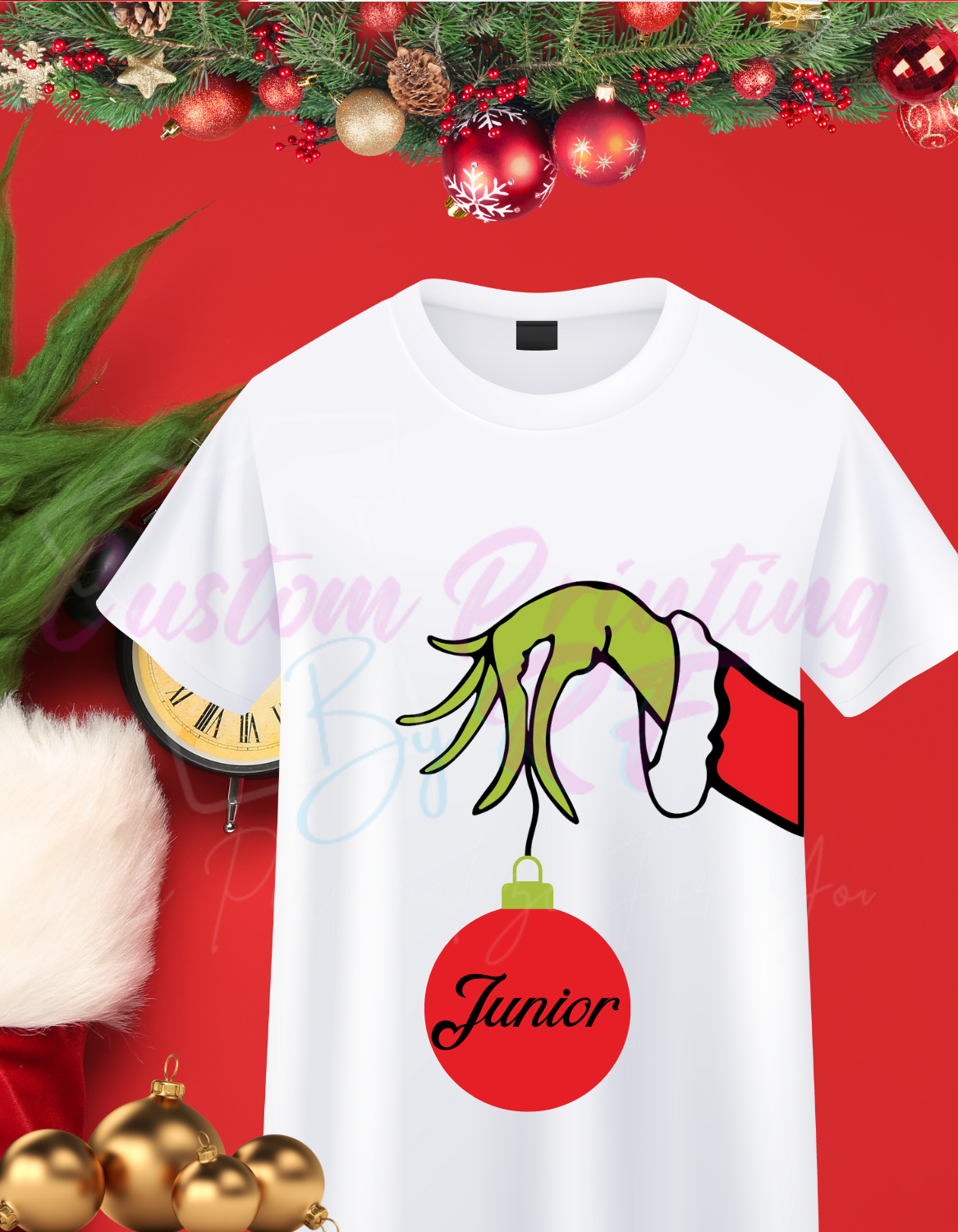 Christmas Grinch hand Family Matching Shirts, Personalized Family Matching Shirt