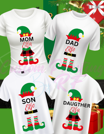 Christmas Elf Family Matching Shirts, Personalized Family Matching Shirt