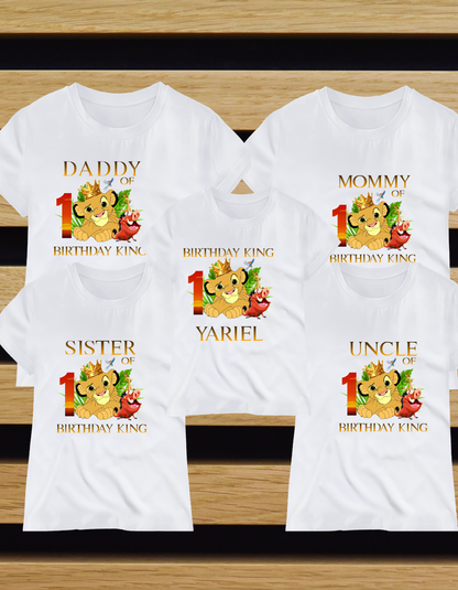Lion King Birthday Shirt, Family Matching T-Shirts