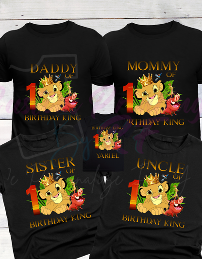 Lion King Birthday Shirt, Family Matching T-Shirts