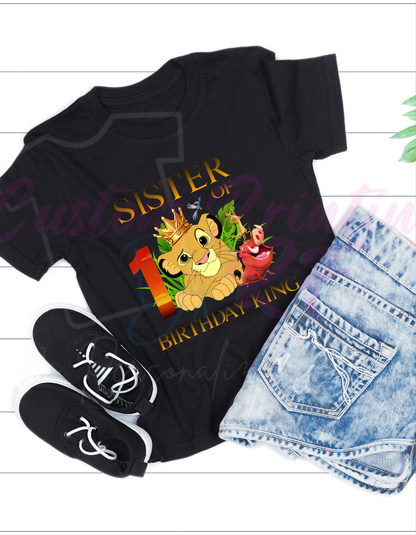 Lion King Birthday Shirt, Family Matching T-Shirts