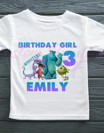 Monster inc Disney Birthday Shirt, Family Matching T-Shirts