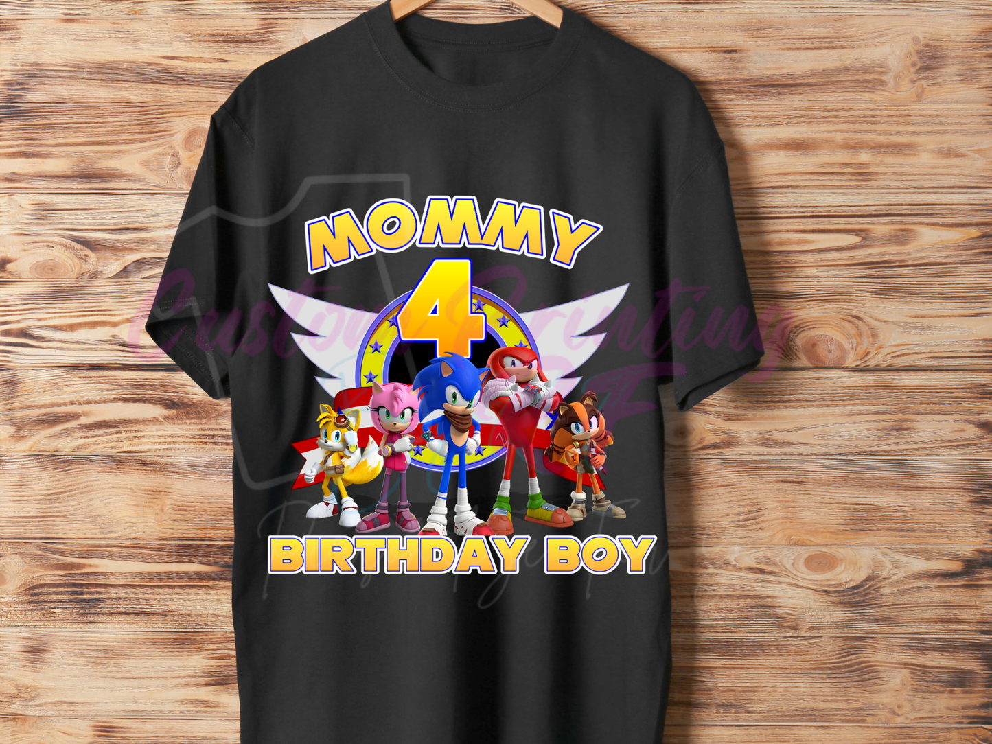 Sonic the Hedgehog Birthday Shirt, Custom Family Matching T-Shirts