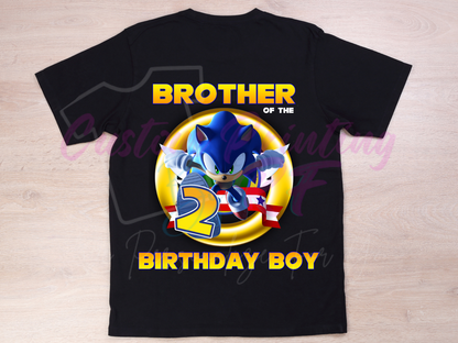 Sonic Birthday Shirt, Custom Family Matching T-Shirts