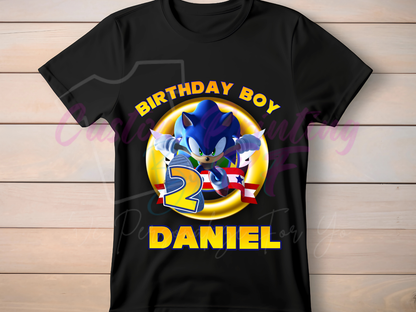 Sonic Birthday Shirt, Custom Family Matching T-Shirts