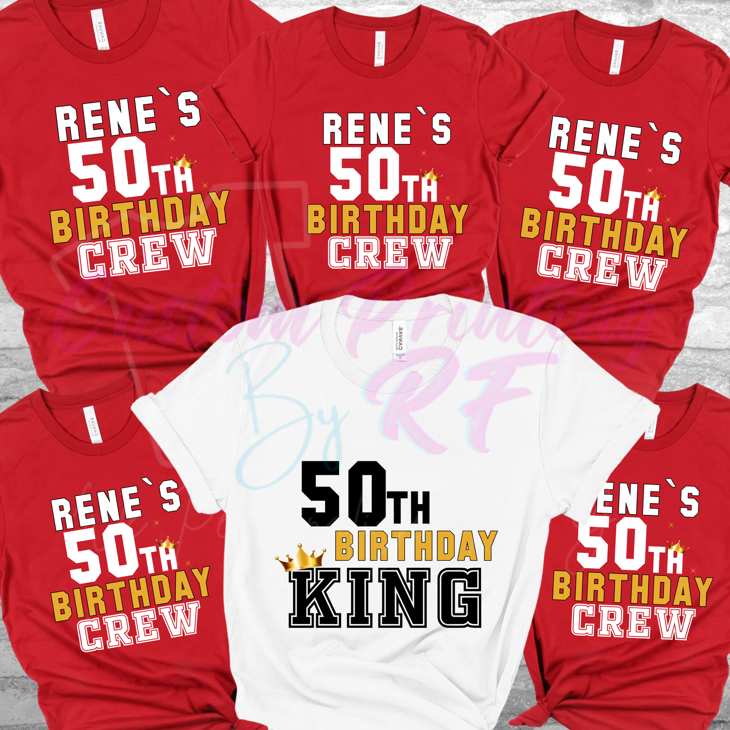 50th Birthday Crew Shirt  Friends and Family Matching Birthday Crew T-Shirt