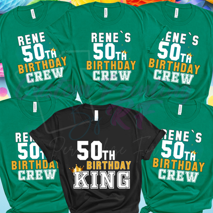 50th Birthday Crew Shirt  Friends and Family Matching Birthday Crew T-Shirt