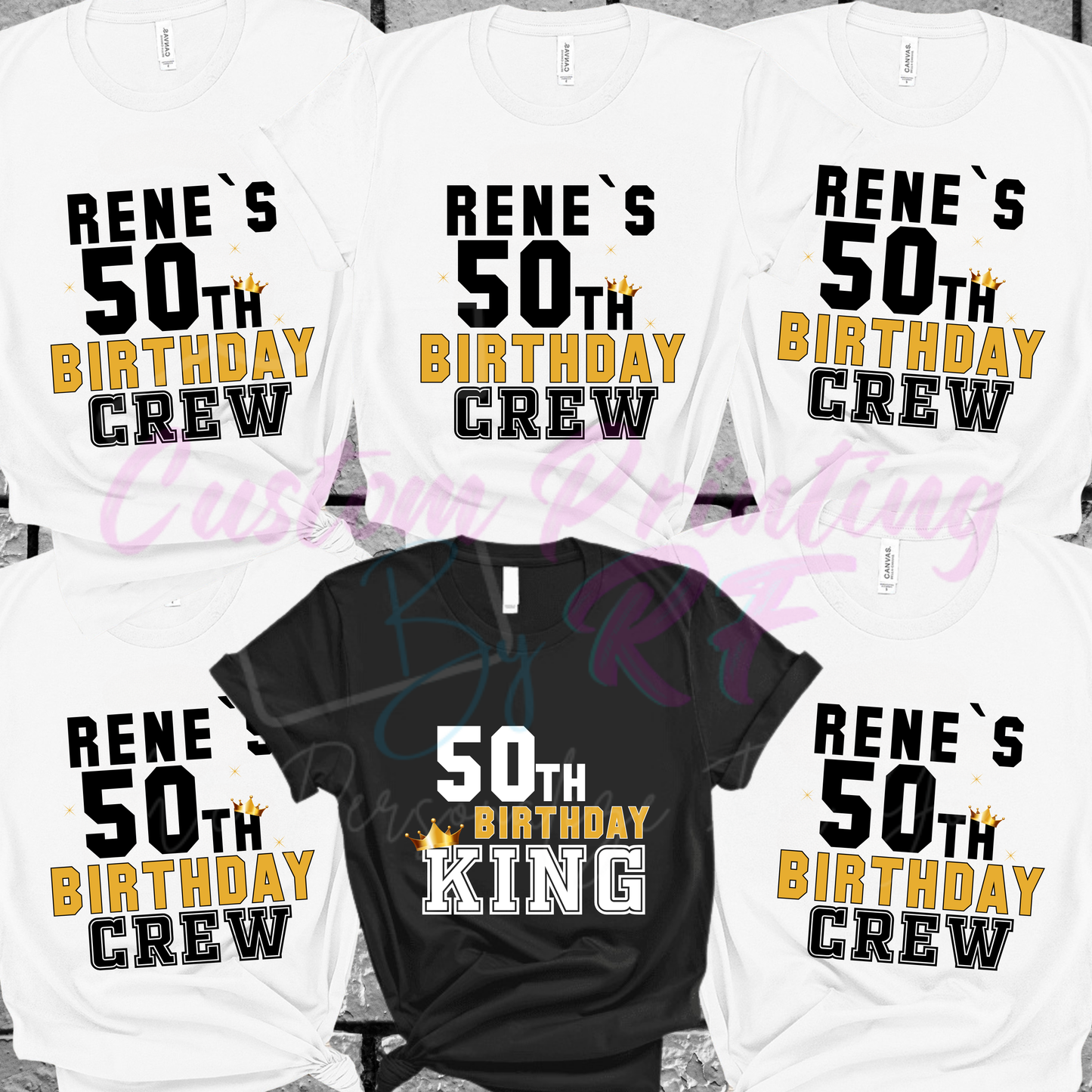 50th Birthday Crew Shirt  Friends and Family Matching Birthday Crew T-Shirt