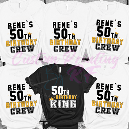 50th Birthday Crew Shirt  Friends and Family Matching Birthday Crew T-Shirt