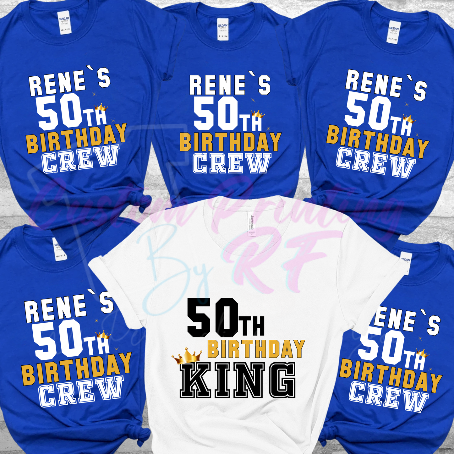 50th Birthday Crew Shirt  Friends and Family Matching Birthday Crew T-Shirt