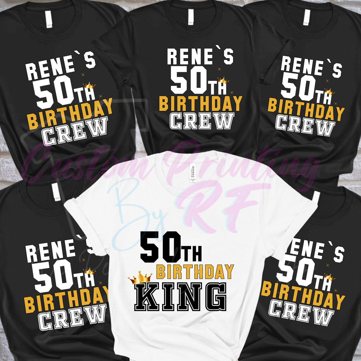 50th Birthday Crew Shirt  Friends and Family Matching Birthday Crew T-Shirt