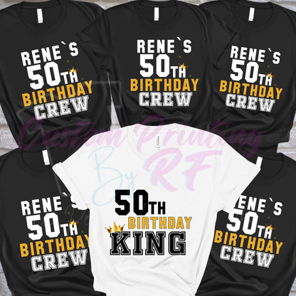50th Birthday Crew Shirt  Friends and Family Matching Birthday Crew T-Shirt