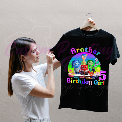 Inside Out Personalized  Birthday Shirt, Family Matching T-Shirts