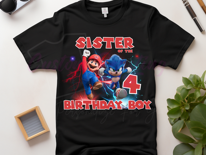 Mario Bro Custom Birthday Boy Shirt, Family Matching Custom T-Shirts