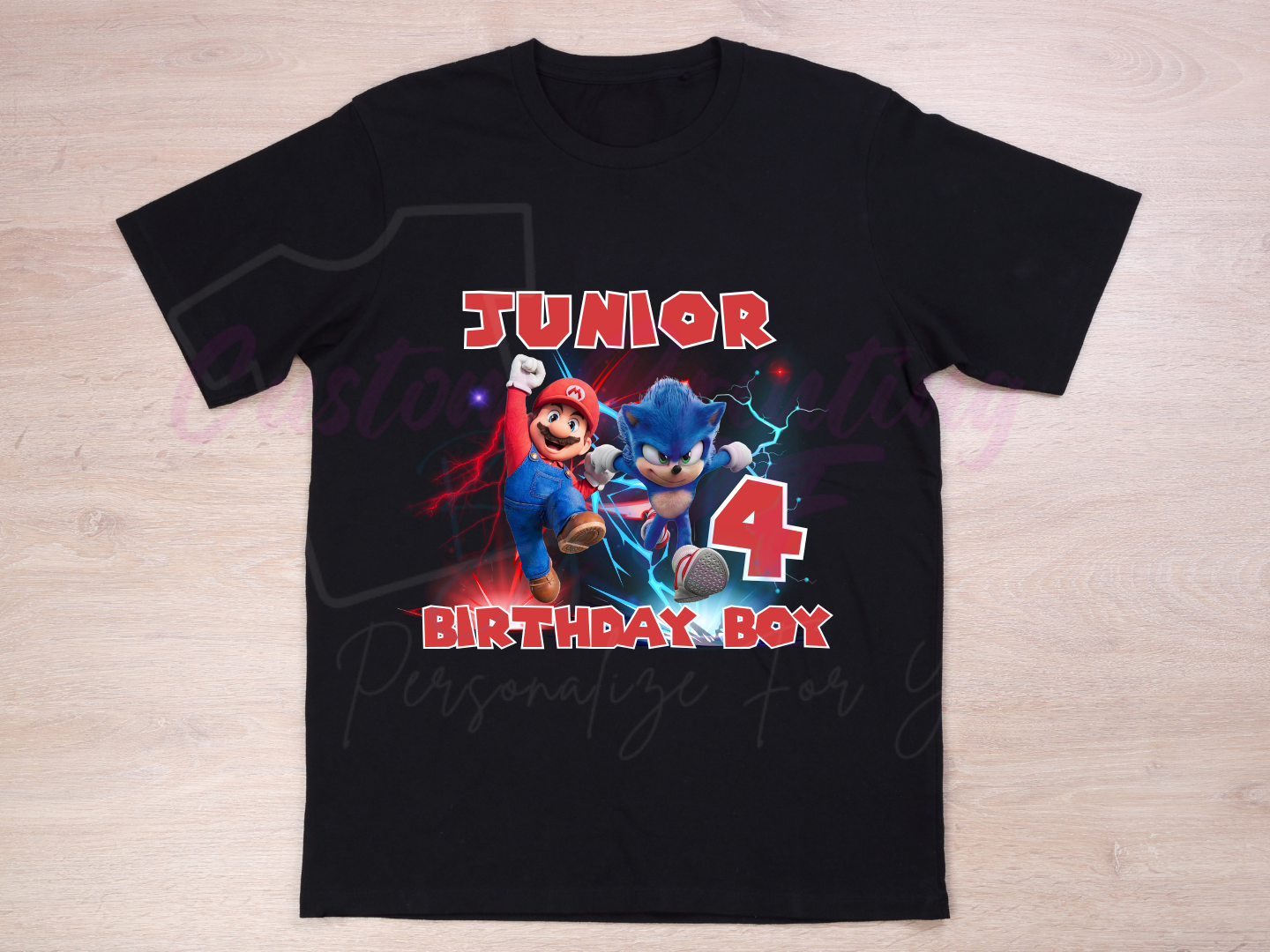 Mario Bro Custom Birthday Boy Shirt, Family Matching Custom T-Shirts