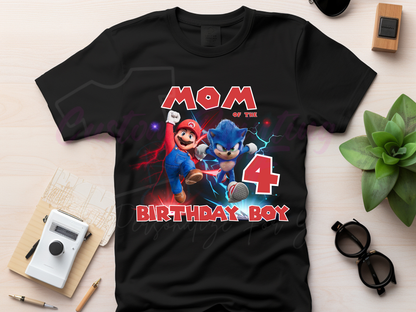 Mario Bro Custom Birthday Boy Shirt, Family Matching Custom T-Shirts