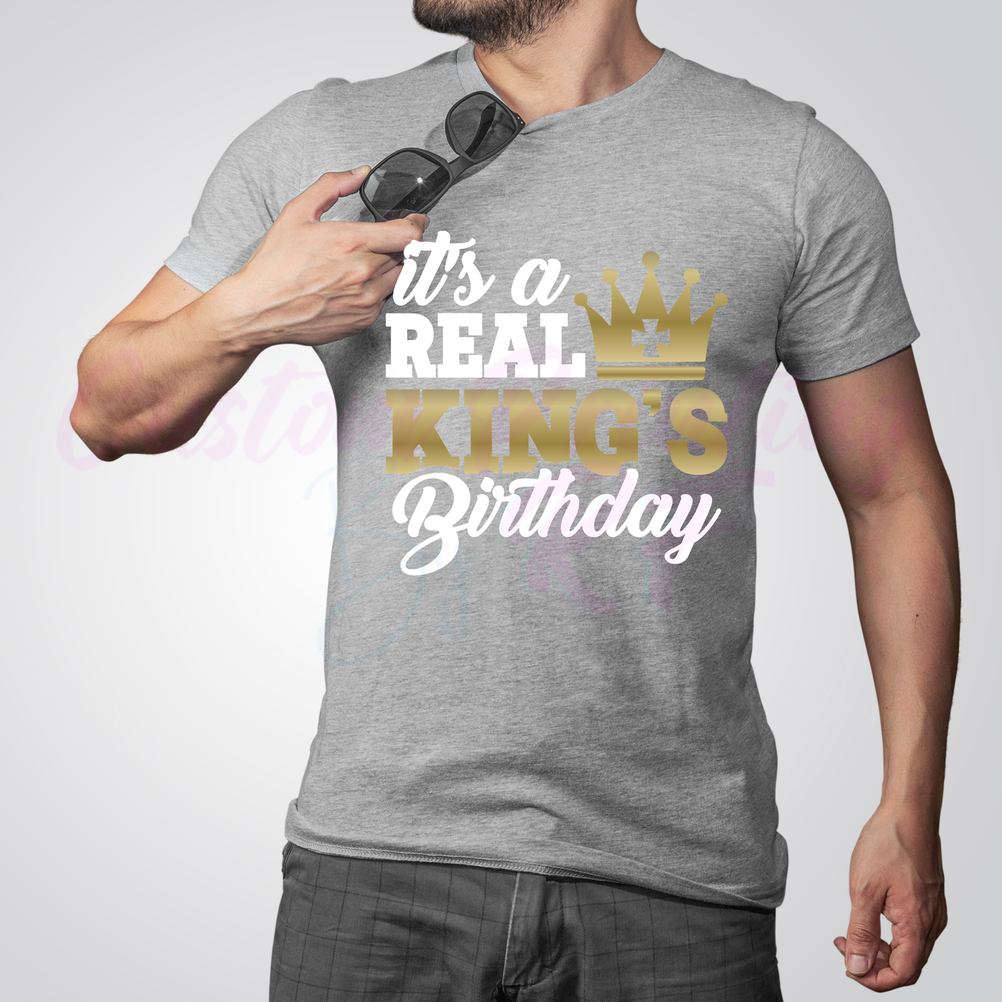 It’s a Real King 50th Birthday Shirt  Friends and Family Matching Birthday Crew T-Shirt