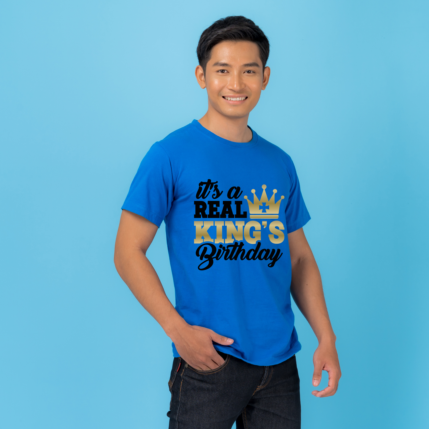 It’s a Real King 50th Birthday Shirt  Friends and Family Matching Birthday Crew T-Shirt
