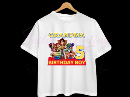 Toy Story Woody Buzz Custom Birthday Shirt, Family Matching Personalized Birthday Tee Woody