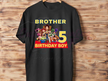 Toy Story Woody Buzz Custom Birthday Shirt, Family Matching Personalized Birthday Tee Woody