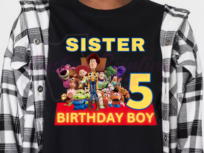 Toy Story Woody Buzz Custom Birthday Shirt, Family Matching Personalized Birthday Tee Woody