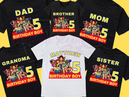 Toy Story Woody Buzz Custom Birthday Shirt, Family Matching Personalized Birthday Tee Woody