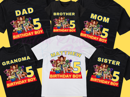 Toy Story Woody Buzz Custom Birthday Shirt, Family Matching Personalized Birthday Tee Woody