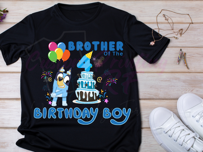 Bluey Custom Birthday Shirt, Family Matching Personalized Birthday Tee