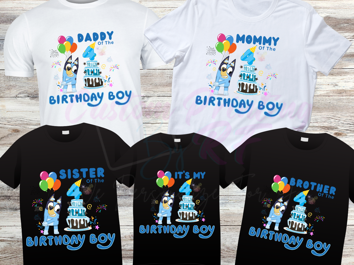 Bluey Custom Birthday Shirt, Family Matching Personalized Birthday Tee