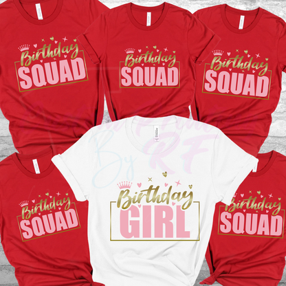 Girl Birthday Squad Custom Shirt, Personalized Birthday Girl Squad