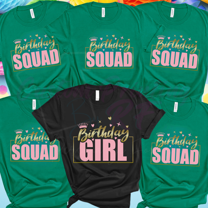 Girl Birthday Squad Custom Shirt, Personalized Birthday Girl Squad