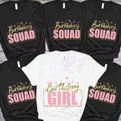 Girl Birthday Squad Custom Shirt, Personalized Birthday Girl Squad