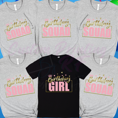 Girl Birthday Squad Custom Shirt, Personalized Birthday Girl Squad