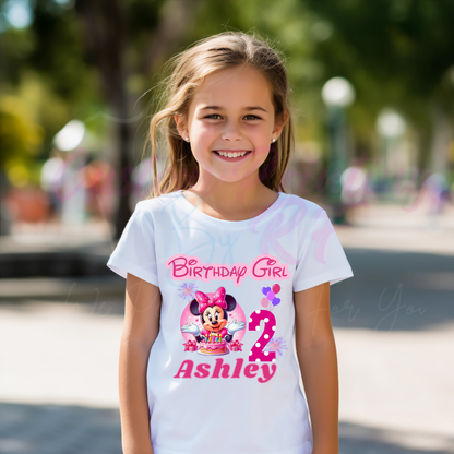 Disney Minnie Mouse Birthday Shirt Girl, Family Matching T-Shirts