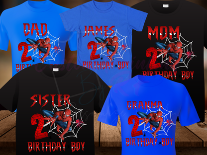 Spiderman Birthday Boy Shirt, Family Matching T-Shirts