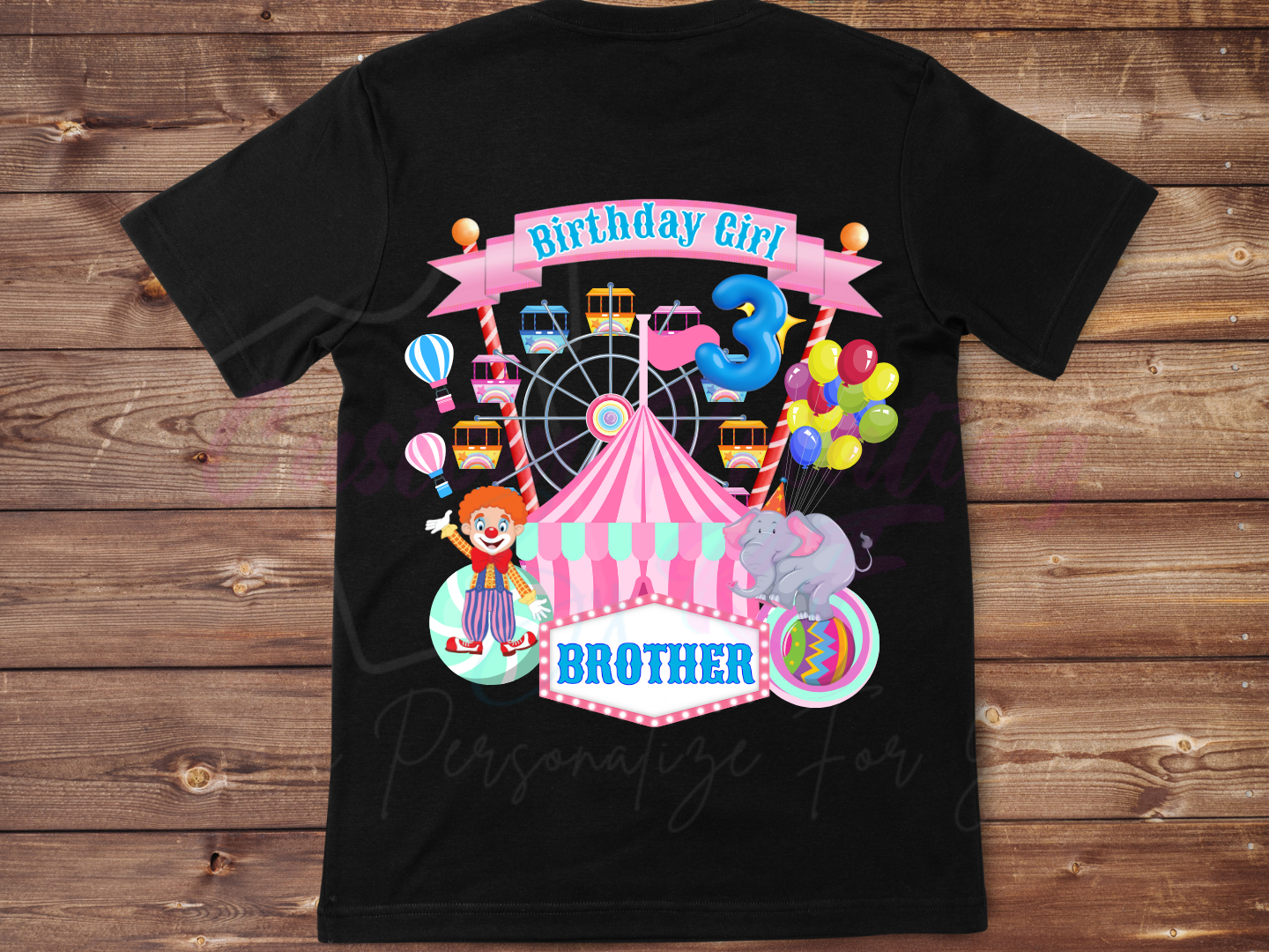 Birthday Girl Carnival Custom Family Matching Party Tees, Circus Birthday Shirt