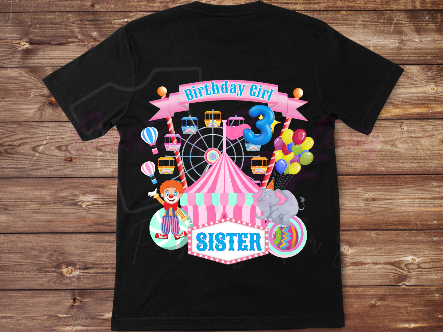 Birthday Girl Carnival Custom Family Matching Party Tees, Circus Birthday Shirt