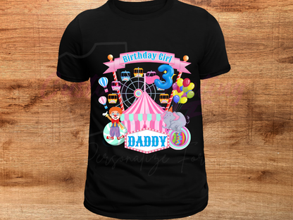 Birthday Girl Carnival Custom Family Matching Party Tees, Circus Birthday Shirt