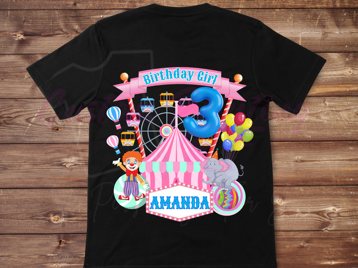 Birthday Girl Carnival Custom Family Matching Party Tees, Circus Birthday Shirt