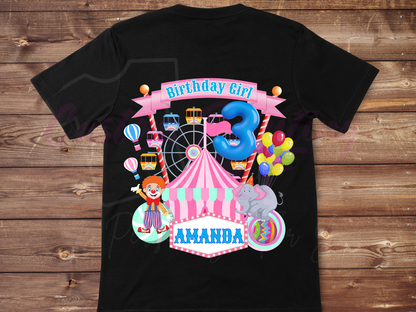 Birthday Girl Carnival Custom Family Matching Party Tees, Circus Birthday Shirt