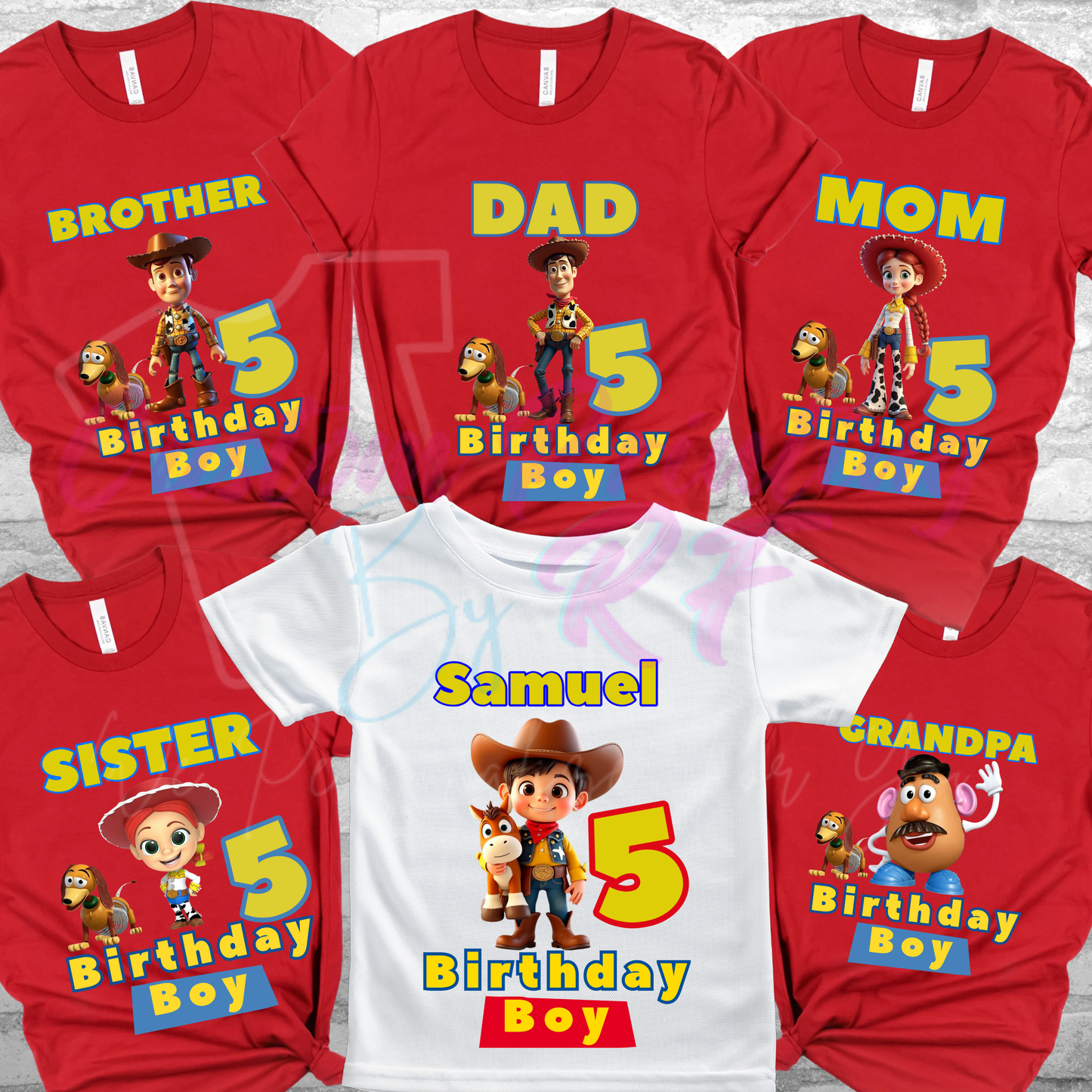Toy Story Woody Buzz Custom Birthday Shirt, Family Matching Personalized Birthday Tee