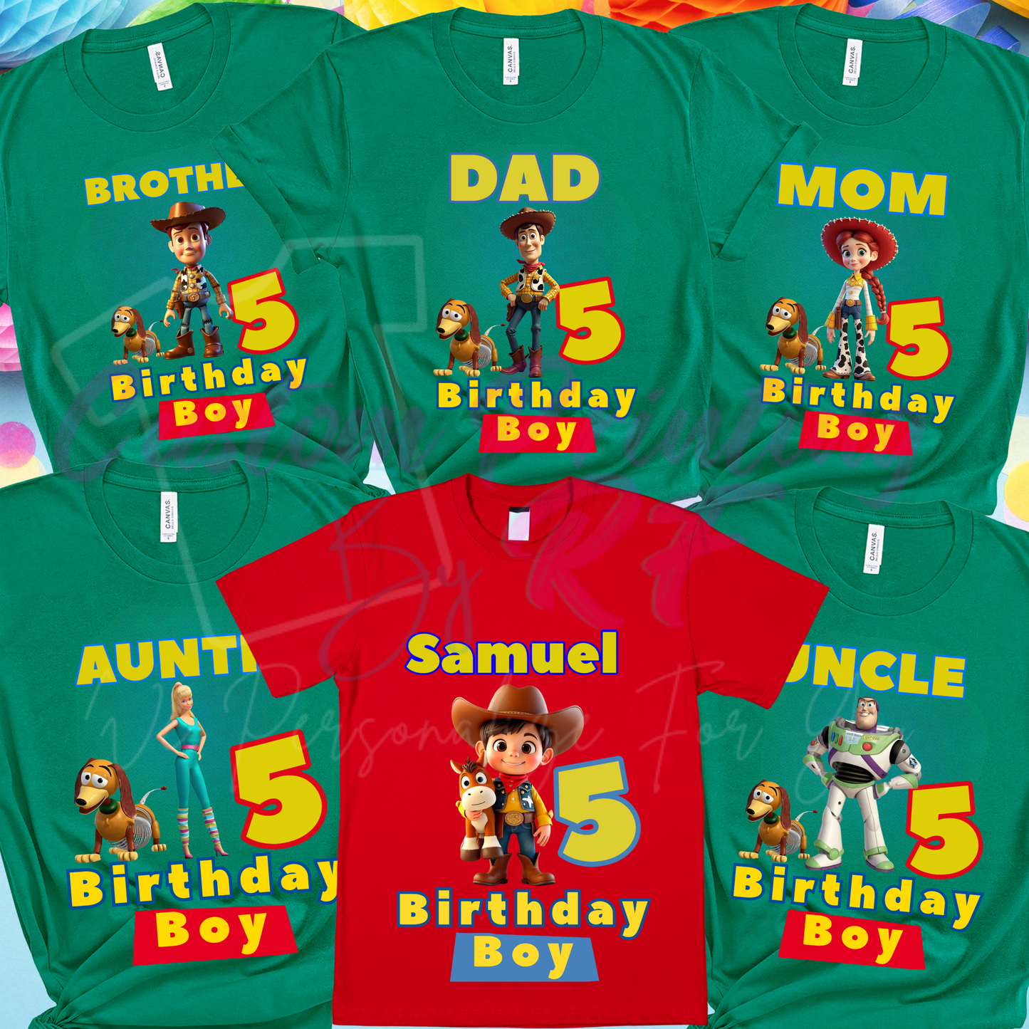 Toy Story Woody Buzz Custom Birthday Shirt, Family Matching Personalized Birthday Tee