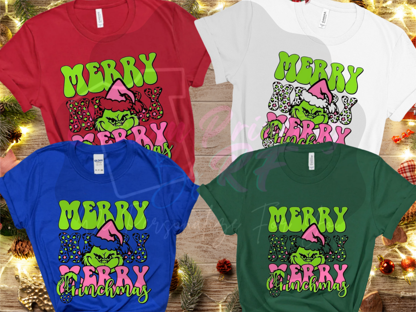 Christmas Grinch Face Family Matching Shirts, Personalized Family Matching Shirt
