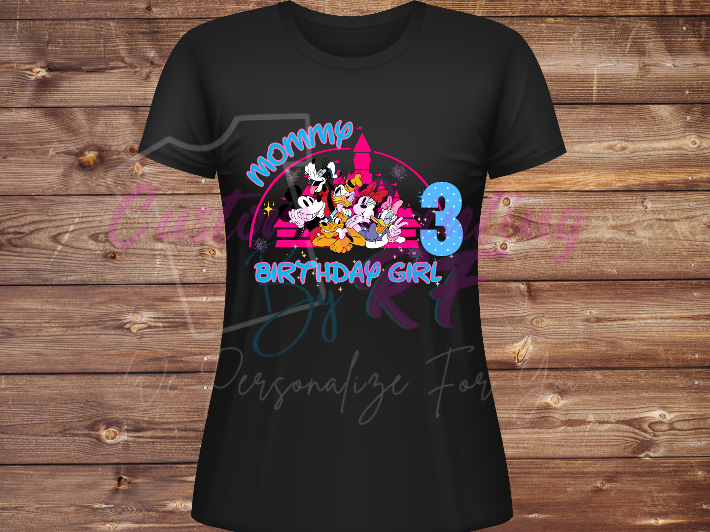 Disney All Characters Birthday Shirt Girl, Family Matching T-Shirts